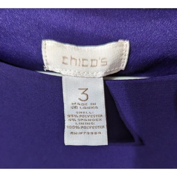 Purple Chico's Blouson Sz3 Dress Len 38"Unstretched Waist36"GUC Pullover - Picture 9 of 9
